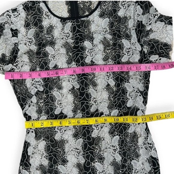 Diane von Furstenberg black and white macramé floral Guipure lace dress Size 2 - Picture 7 of 14